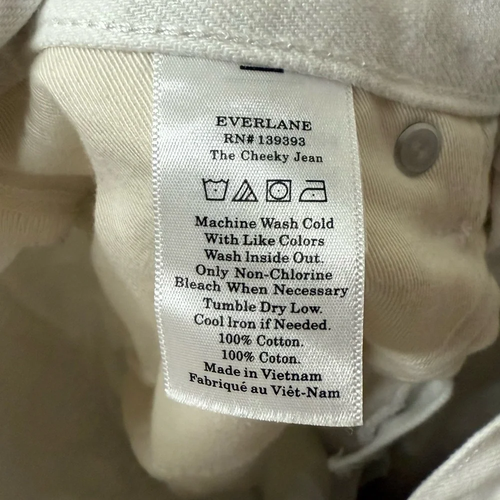 EVERLANE The Cheeky Summer 100% Cotton Jean in Ecru White